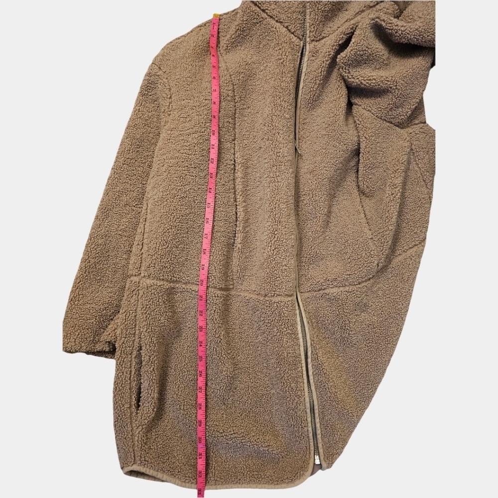 H&M Plus Teddy Shearling Hooded Long Sleeve Oversized Jacket Size XL - Picture 13 of 13